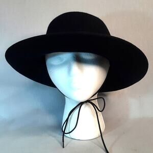 Vintage Doeskin Bollman Black 100% Felted Wool Fedora Hat Made In USA